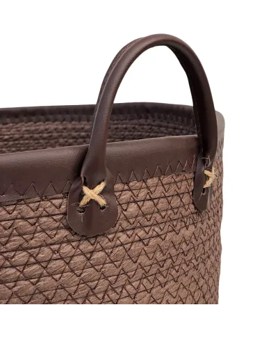 Laundry basket with handles in brown - style and practicality