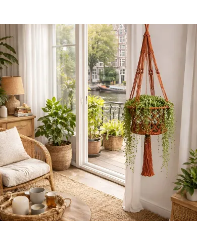 Macramé Plantenhanger Terracotta