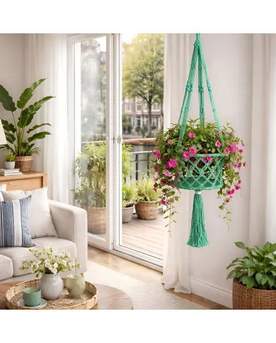 Macramé Plantenhanger Groen