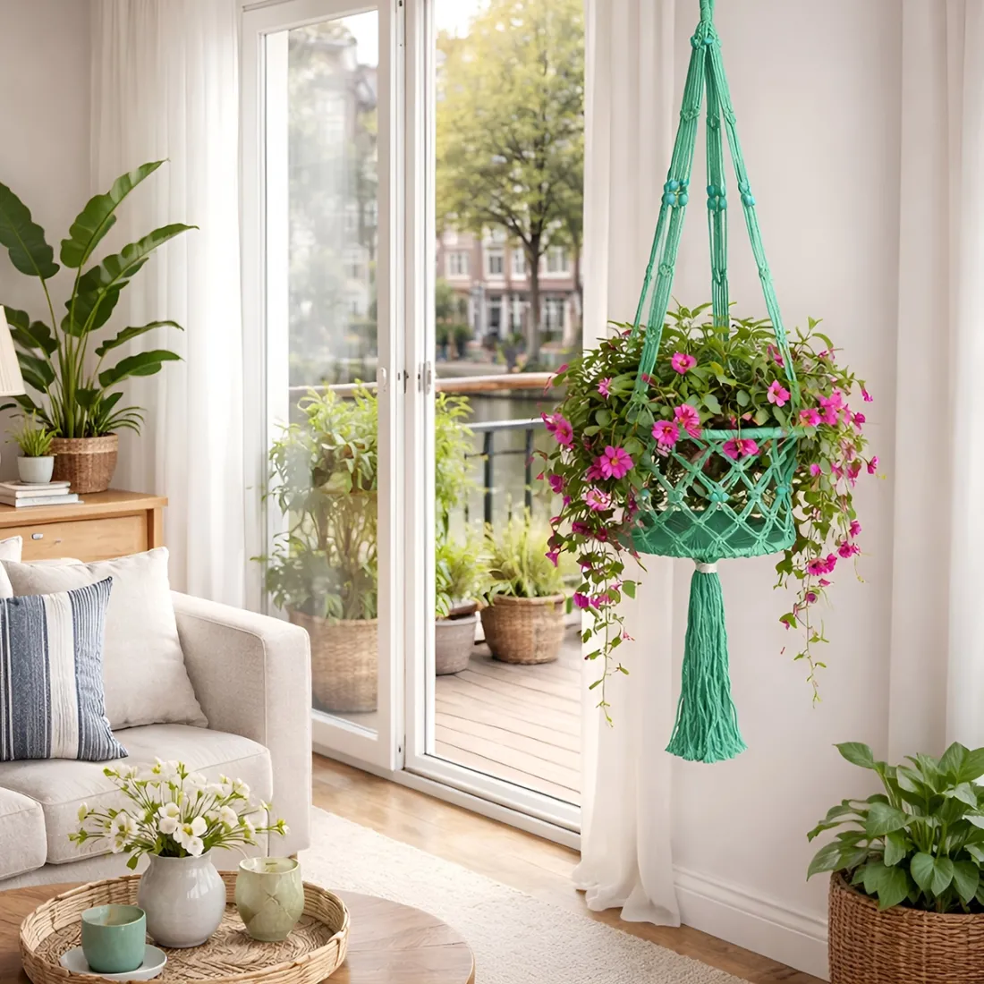 Macramé Plant Hanger Green