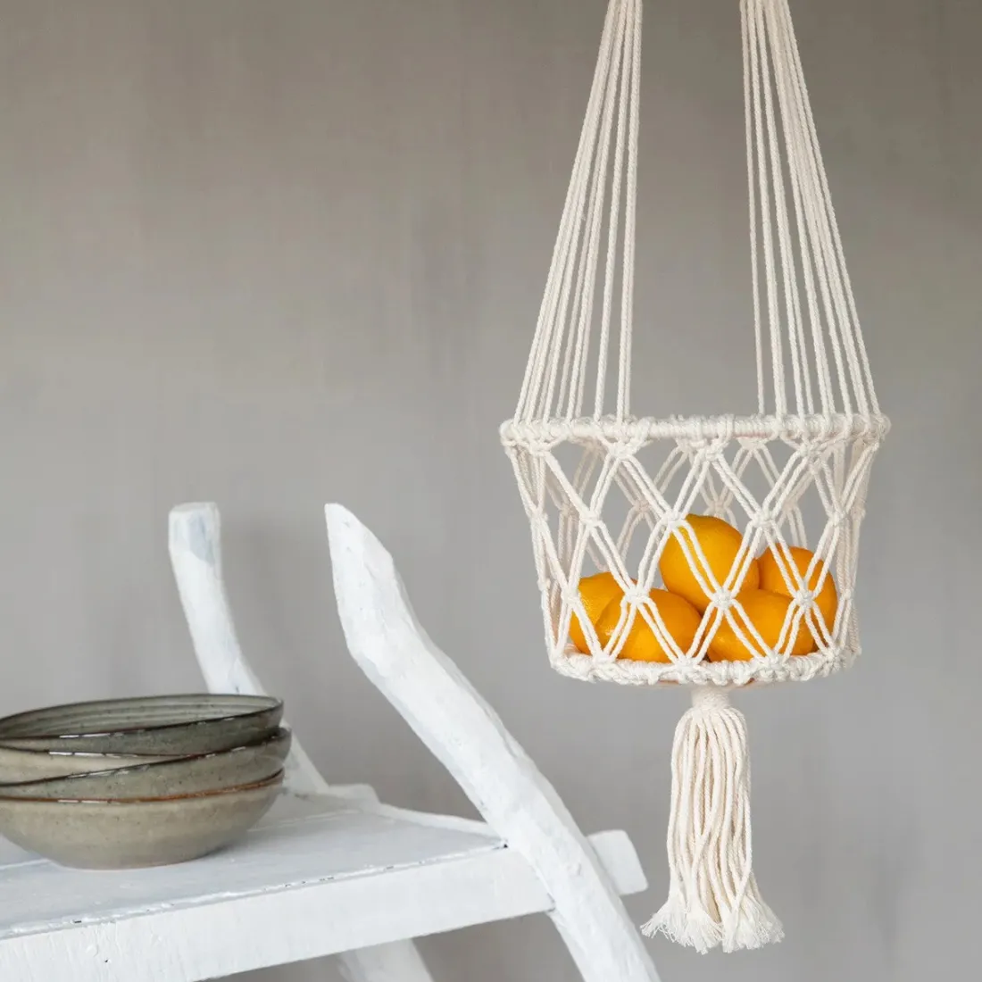 Macramé Plant Hanger Lime Green