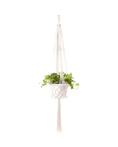 Macramé Plantenhanger Wit