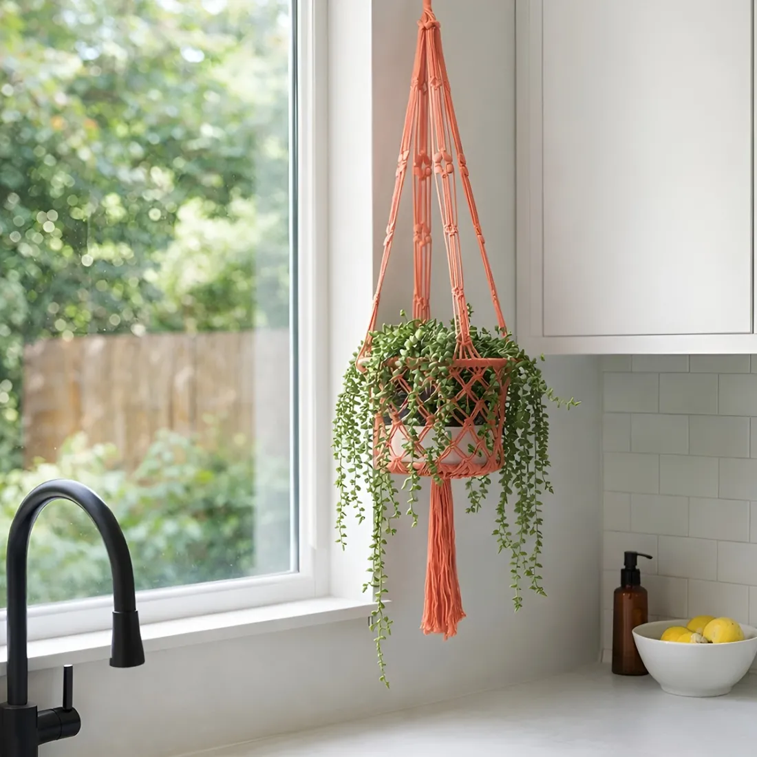 Macramé Plantenhanger Oranje