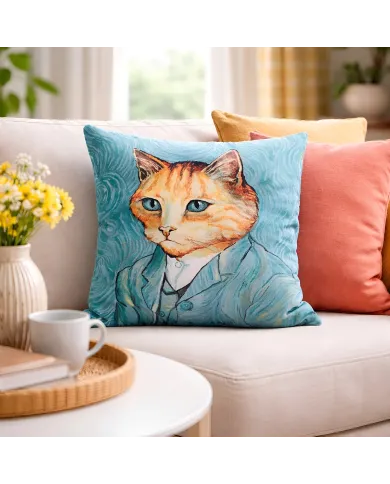 Katten Kussenhoes Vincent Van Gogh - een leuk katten zelfportret
