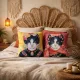 Cat Cushion Cover Frida Kahlo Red - Perfect for cat & art lovers!
