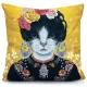 Cat Cushion Frida Kahlo Yellow