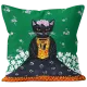 Cat Cushion Cover Frida Kahlo Green - for cat and art lovers alike!