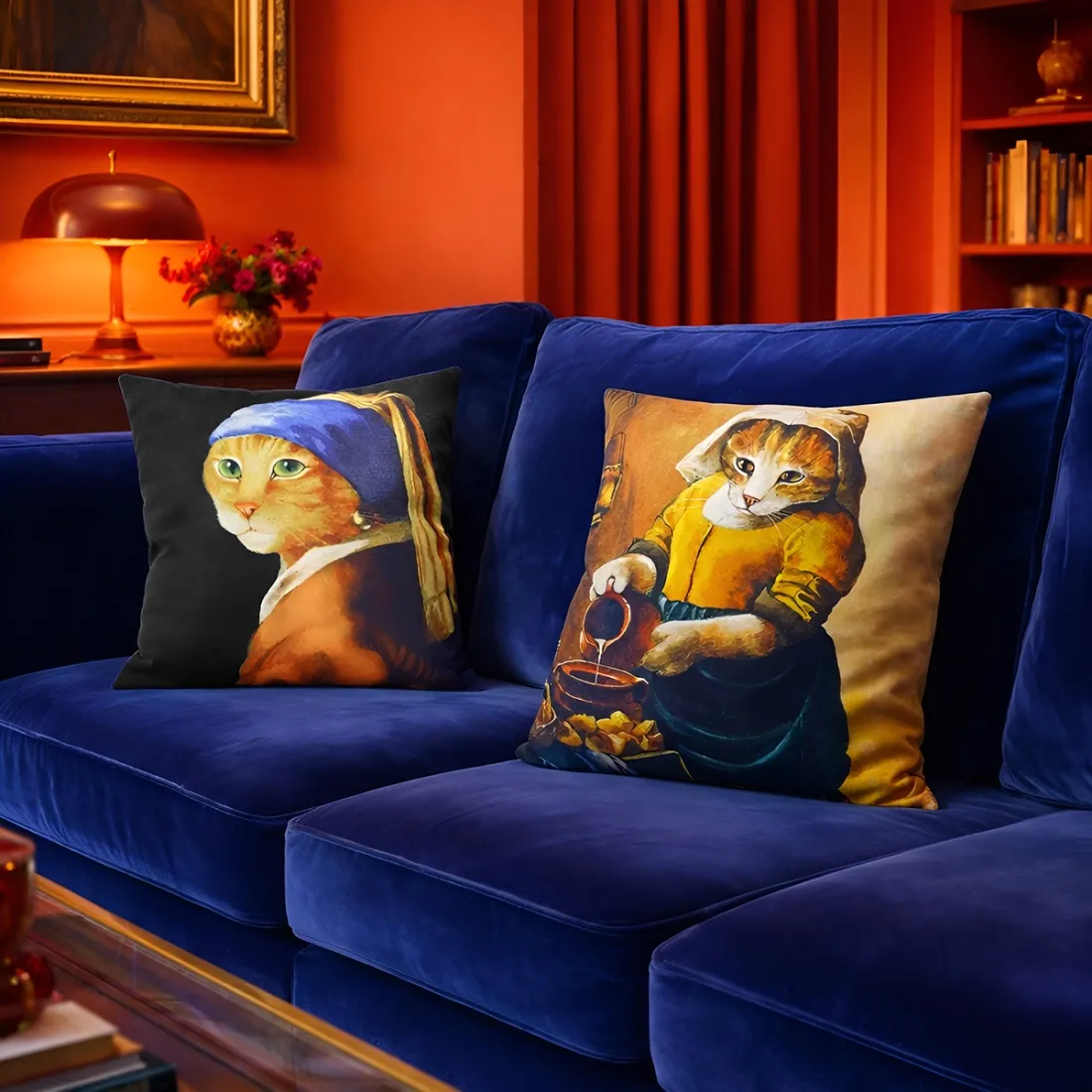 Kat Kussenhoes Meisje met de Parel - het purr-fecte kunstkado