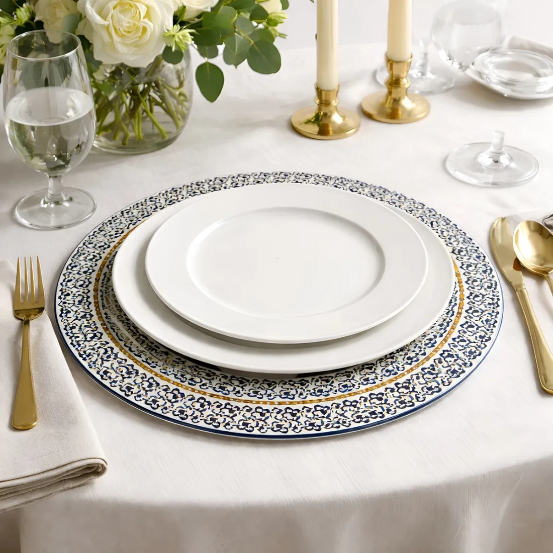 Onderbord in Old World Blue