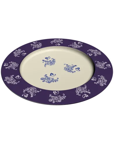 Charger Plate in Floral Lace Blue - add a touch of class
