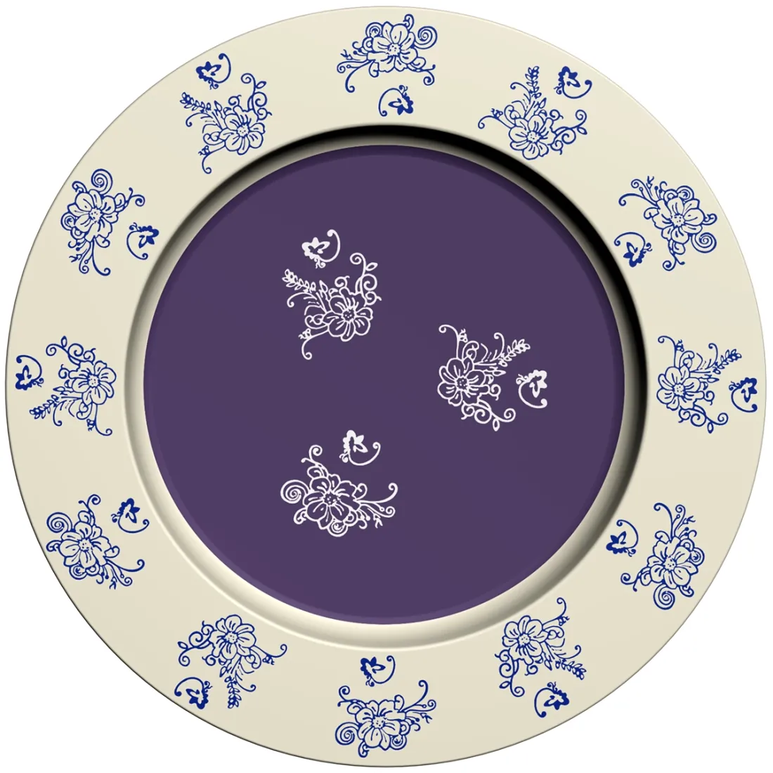 Charger Plate in Floral Lace Blue