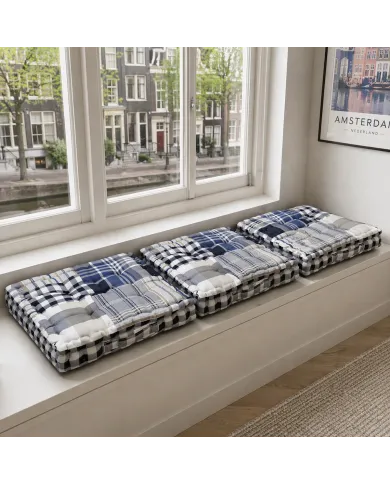 Blue Loft Box Cushion - cosy and decorative