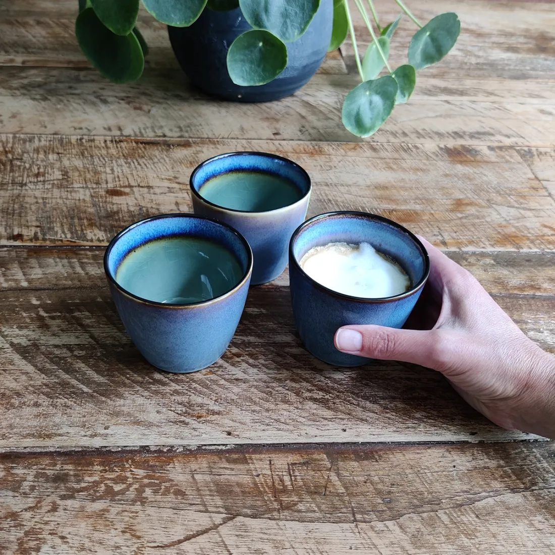 Boho cappuccino set - each piece is unique