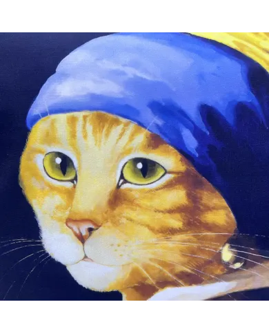 Kat Kussenhoes Meisje met de Parel - het purr-fecte kunstkado
