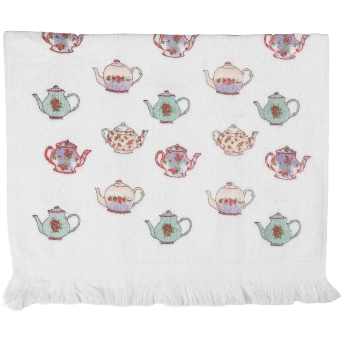 Handdoek met Kleurrijke Theepotten