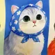 Cat Muse Scarf Blue