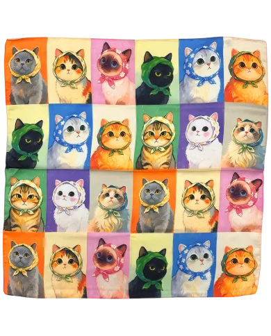 Cat Muse Scarf Blue