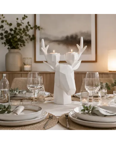 Nordic Geometric Deer Head Theelichthouder