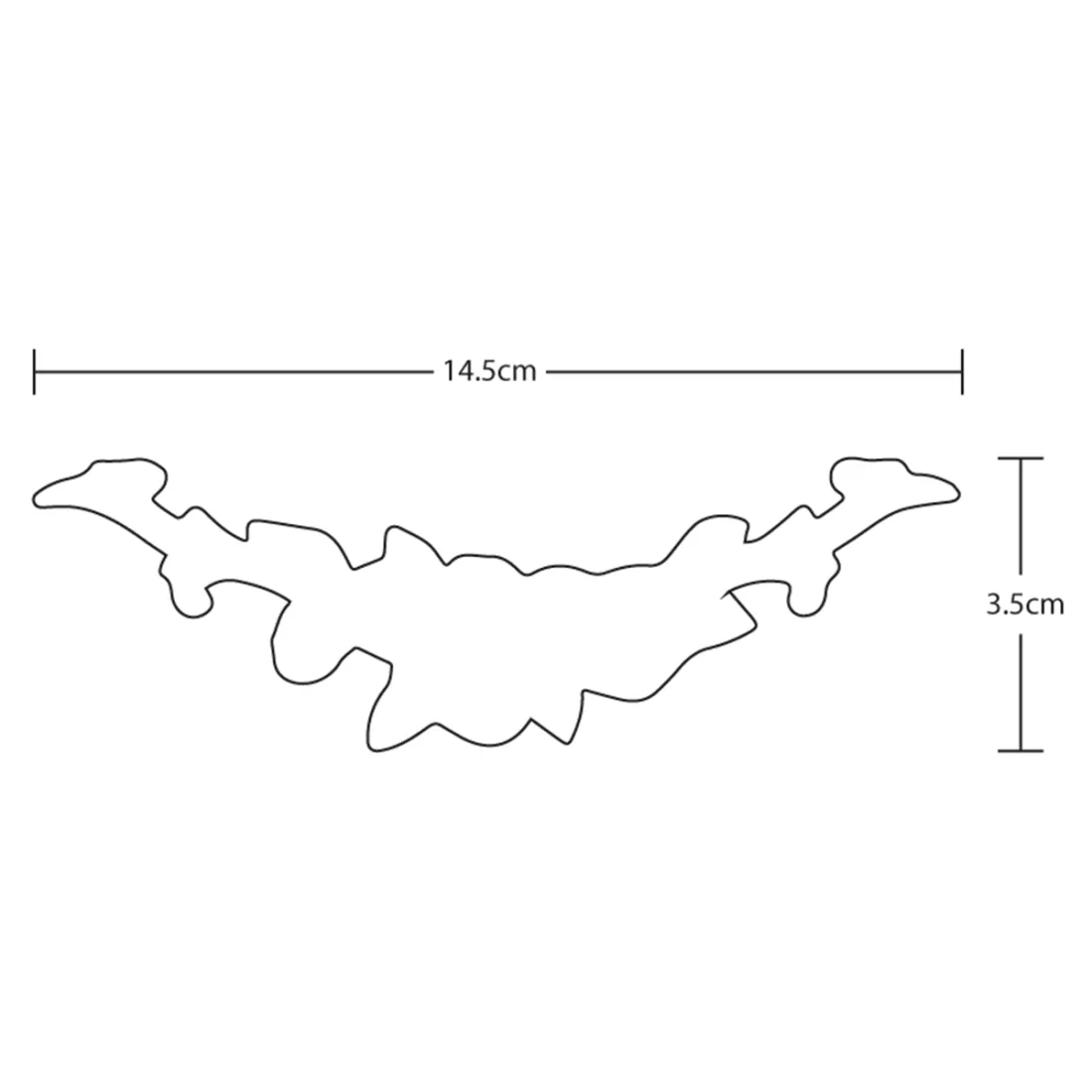 Illustratie van decoratieve landelijke ornamenten met gedetailleerde afmetingen.