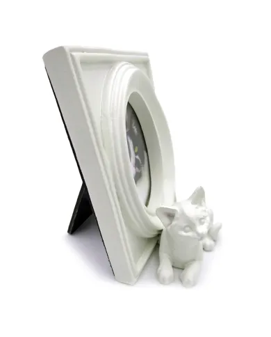 Cat Photo Frame in White - for cherished pet memories