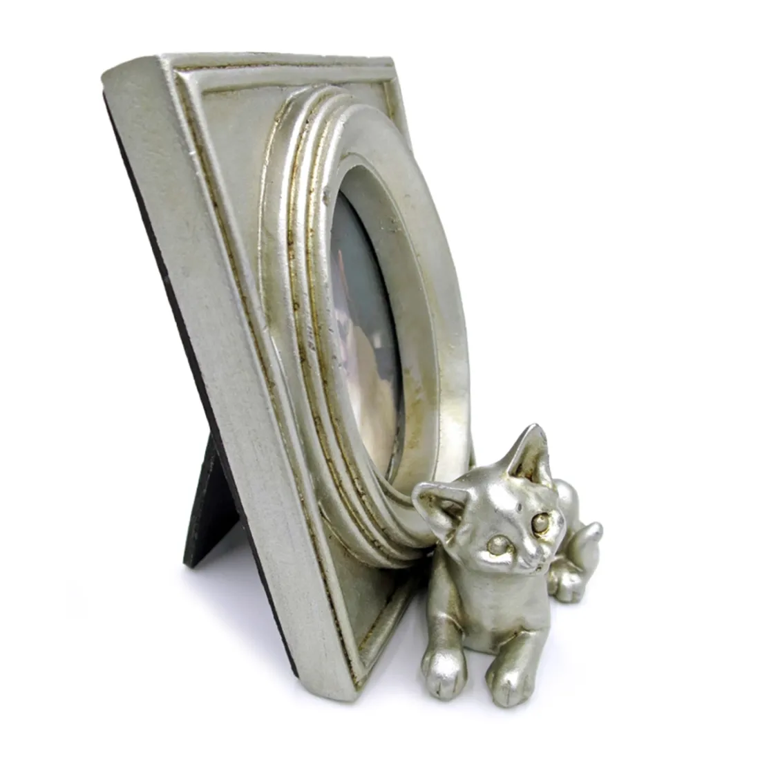 Cat Photo Frame in Silver