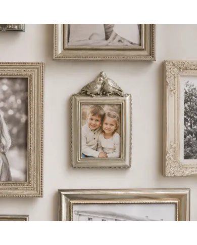 Love Birds Photo Frame in Silver