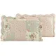 Rosebud Kussensloop Groen & Roze - romantisch bloemenpatroon