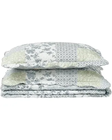 Sea Breeze pillowcase in white and blue showing the coordinating front and back patterns.