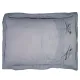 Reverse view of ash grey pillowcase showcasing the tie closures.