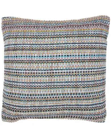 Colourful bohemian cushions with a multicoloured pattern on a white background.