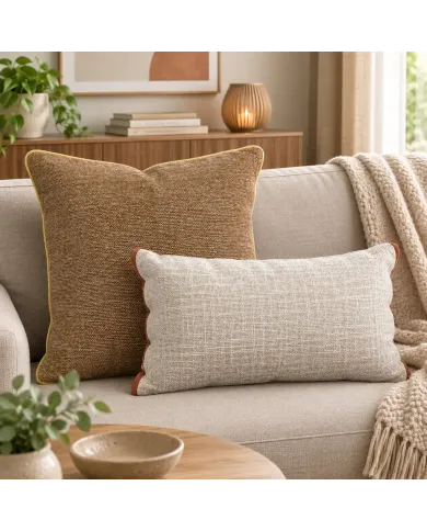 Terracotta Woven Cushion - add a touch of cosiness to your home