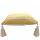 Yellow Cushion with Tassels - a touch of bohemian chic