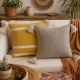 Yellow Cushion with Tassels - a touch of bohemian chic