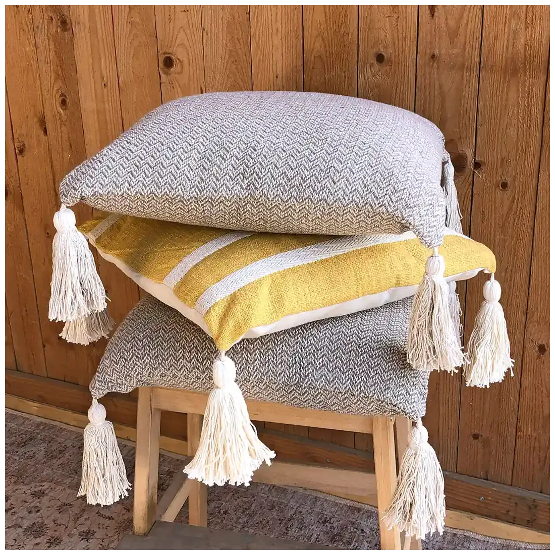 Cushion with Tassels - eye-catching playful designs