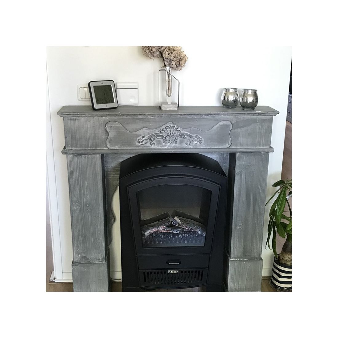 Houten Haardombouw Schouw Grijs Houten Haardombouw Schouw Grijs