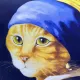Cat Cushion Cover Girl with a Pearl Earring - a purr-fect gift