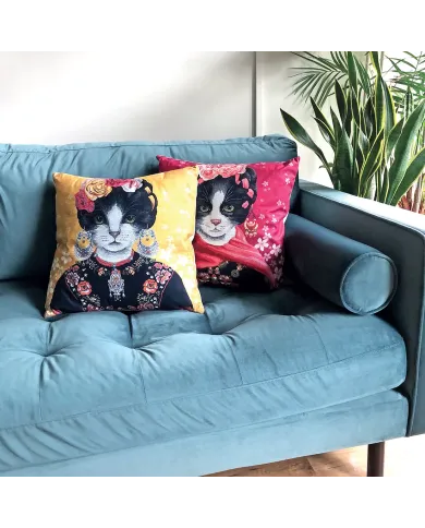 Katten Kussen Frida Kahlo Geel