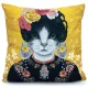 Cat Cushion Frida Kahlo Yellow