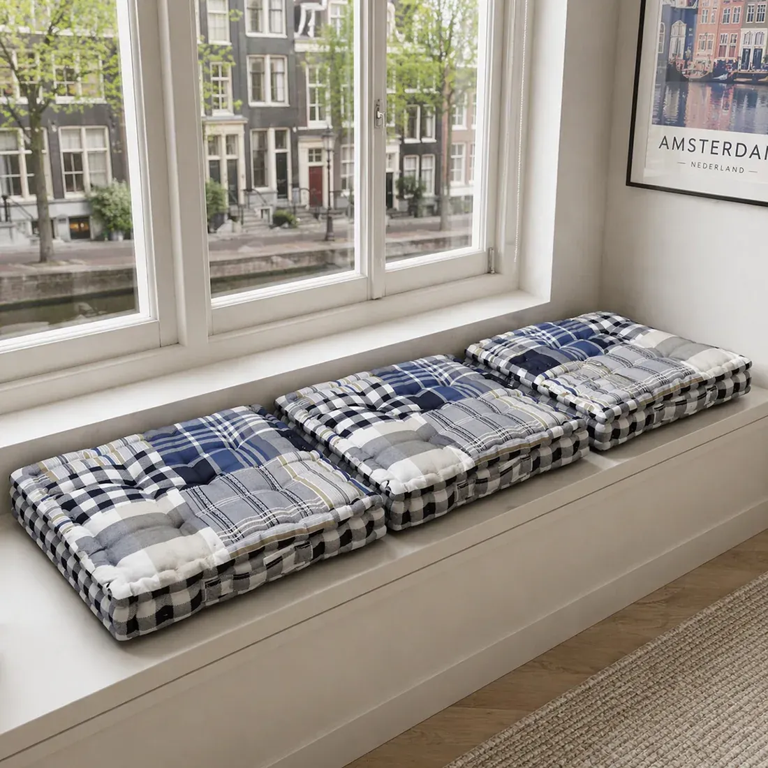 Blue Loft Vloerkussens - mooie decoratieve urban uitstraling