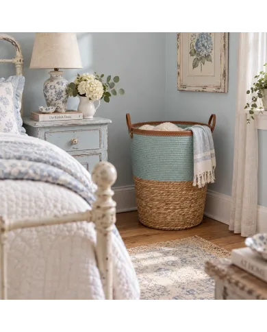 Laundry Basket with Handles Blue