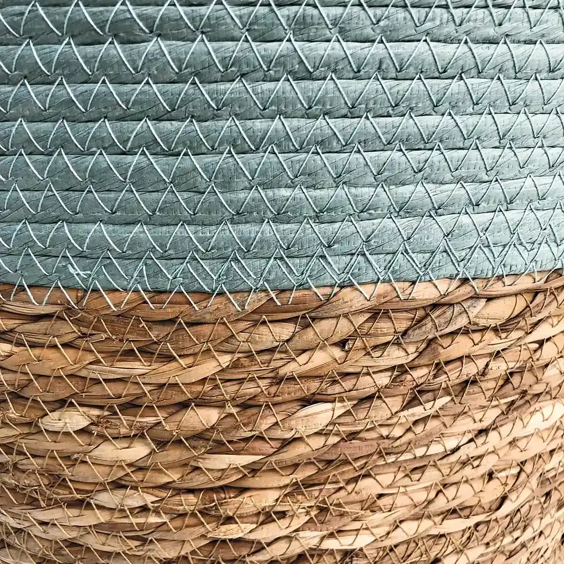 Seagrass Laundry Basket Blue - strong and sustainable