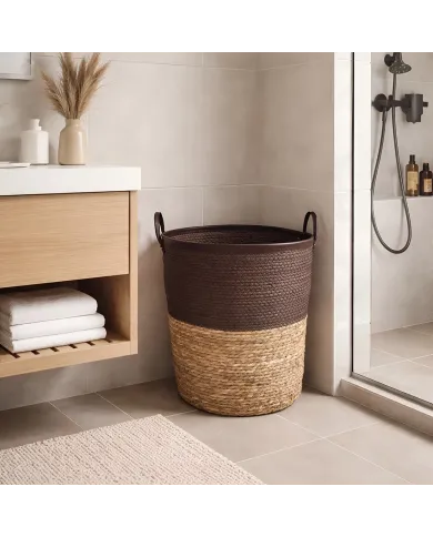 Laundry basket with handles in brown - style and practicality