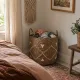 Embroidered Seagrass Laundry Basket - natural storage with boho flair