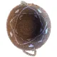Top view of the embroidered seagrass laundry basket.
