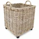 Square Rattan Basket on Wheels - stylish storage solutions