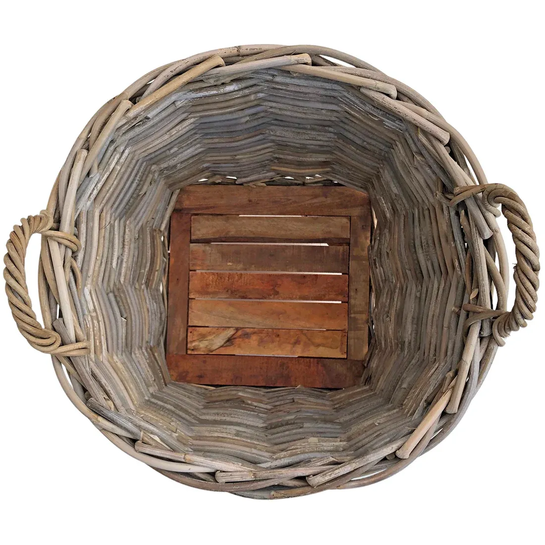 Round Rattan Basket on Wheels - Add a touch of rustic charm