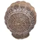 Back view of a rattan cat basket showcasing strong woven rattan.
