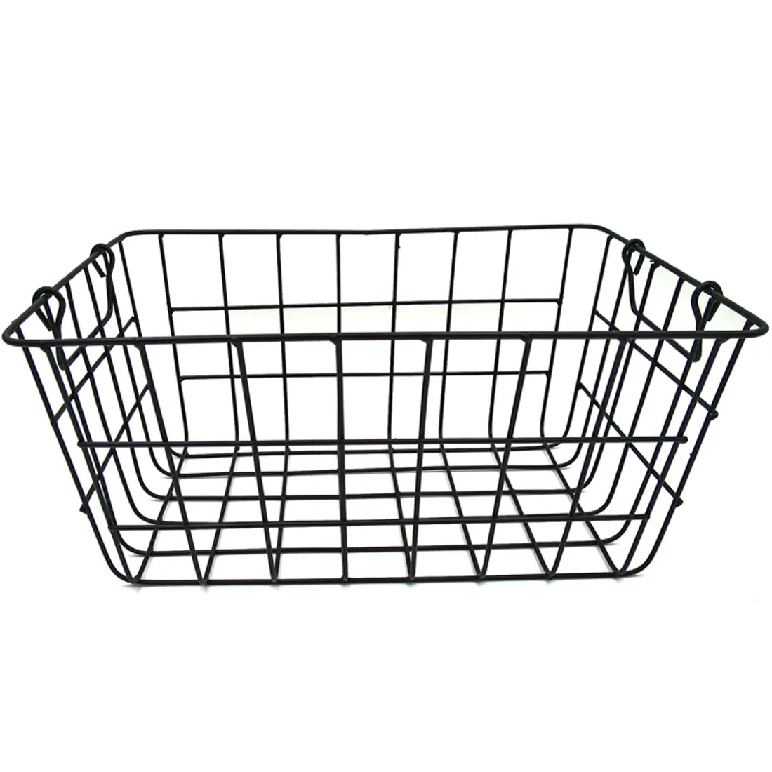 Draadmand zwart voor opberging met een rechthoekige vorm, ideaal voor het organiseren van spullen in elke kamer.