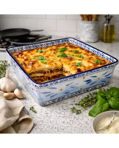 Square Oven Dish in Old World Blue - for delicious oven-to-table meals