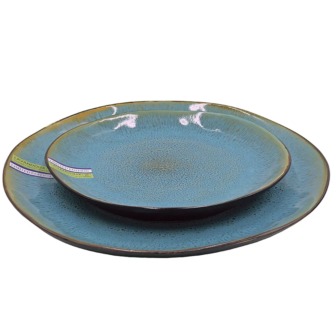 Ontbijtbord Blauw Set Steengoed - ieder exemplaar is uniek!